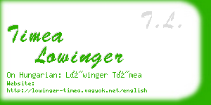 timea lowinger business card